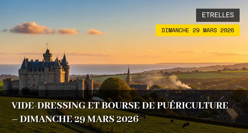 Affiche de l'événement : Vide-dressing et Bourse de Puériculture – Dimanche 29 Mars 2026