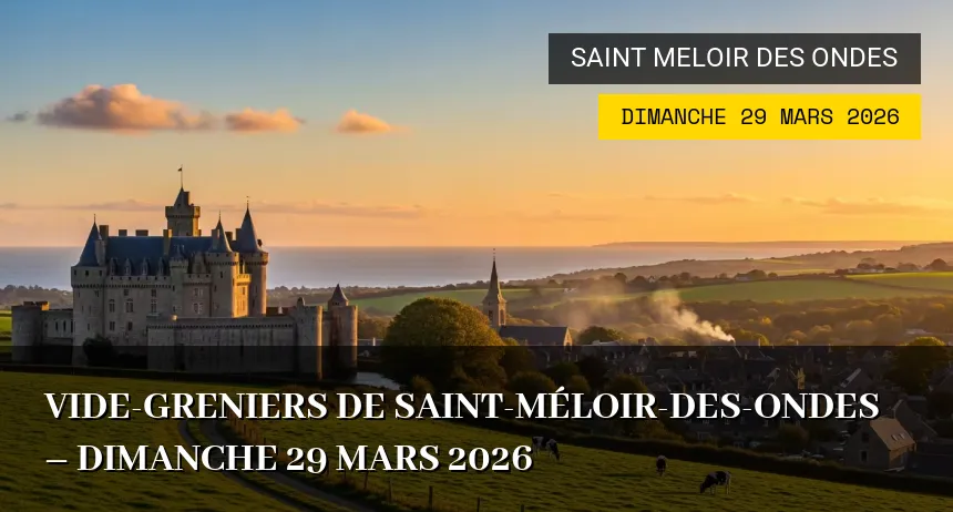 Affiche de l'événement : Vide-greniers de Saint-Méloir-des-Ondes – Dimanche 29 Mars 2026