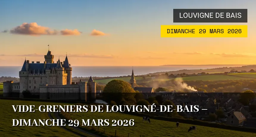 Affiche de l'événement : Vide-greniers de Louvigné-de-Bais – Dimanche 29 Mars 2026