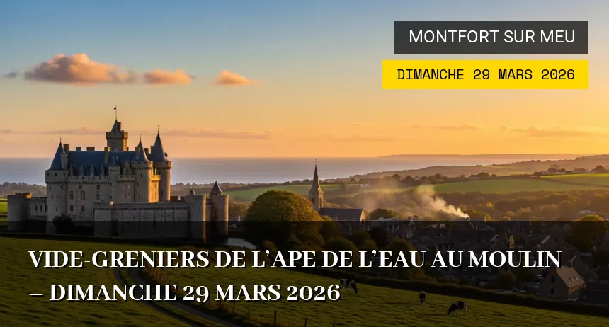 Affiche de l'événement : Vide-greniers de l&rsquo;APE de l&rsquo;Eau au Moulin – Dimanche 29 Mars 2026