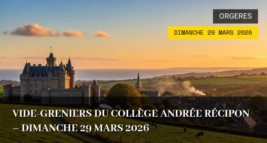 Affiche de l'événement : Vide-greniers du Collège Andrée Récipon – Dimanche 29 Mars 2026