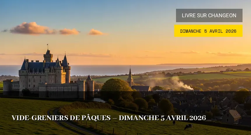 Affiche de l'événement : Vide-greniers de Pâques – Dimanche 5 Avril 2026
