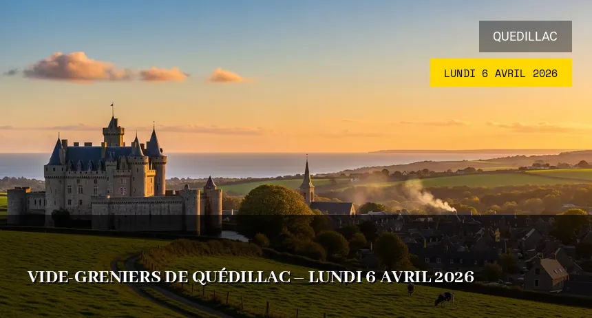 Affiche de l'événement : Vide-greniers de Quédillac – Lundi 6 Avril 2026