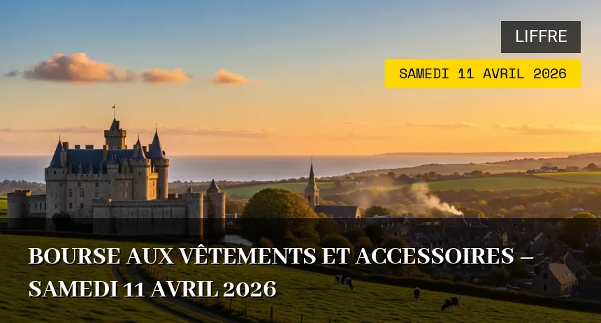 Affiche de l'événement : Bourse aux vêtements et accessoires – Samedi 11 Avril 2026