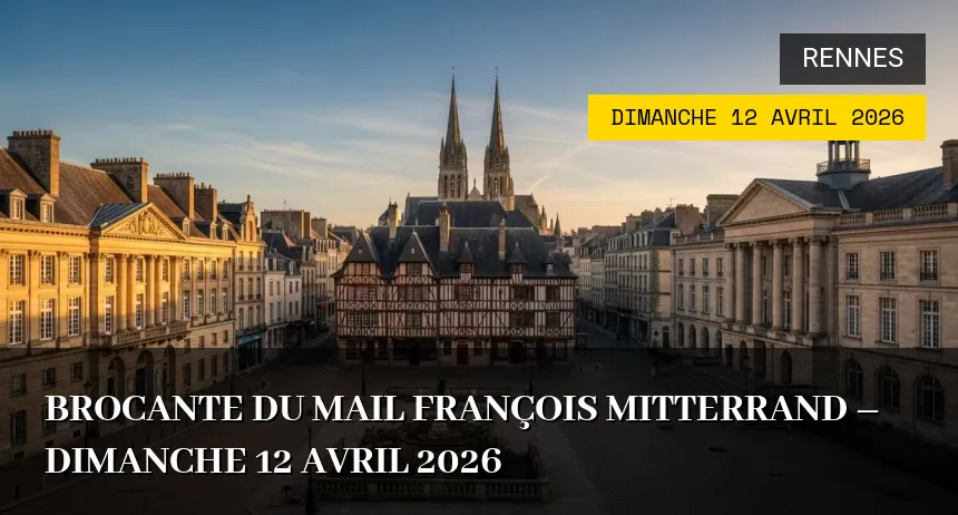 Affiche de l'événement : Brocante du Mail François Mitterrand – Dimanche 12 Avril 2026