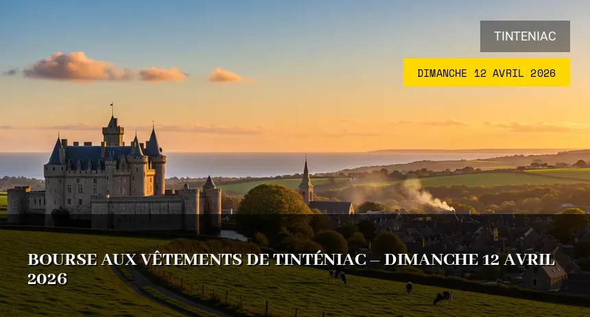 Affiche de l'événement : Bourse aux vêtements de Tinténiac – Dimanche 12 Avril 2026
