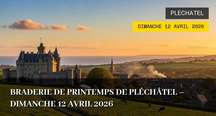 Affiche de l'événement : Braderie de Printemps de Pléchâtel – Dimanche 12 Avril 2026