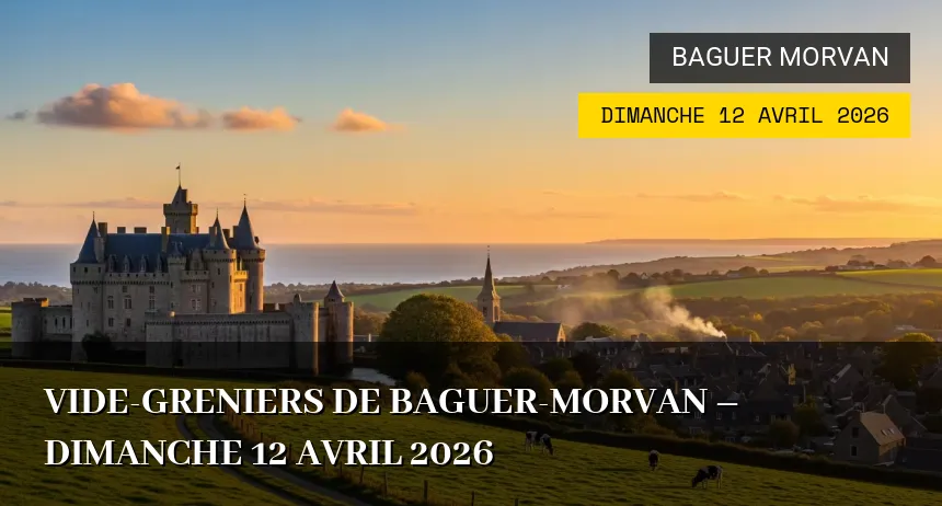 Affiche de l'événement : Vide-greniers de Baguer-Morvan – Dimanche 12 Avril 2026