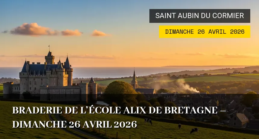 Affiche de l'événement : Braderie de l&rsquo;École Alix de Bretagne – Dimanche 26 Avril 2026