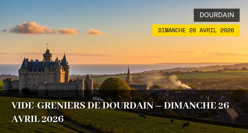 Affiche de l'événement : Vide-greniers de Dourdain – Dimanche 26 Avril 2026