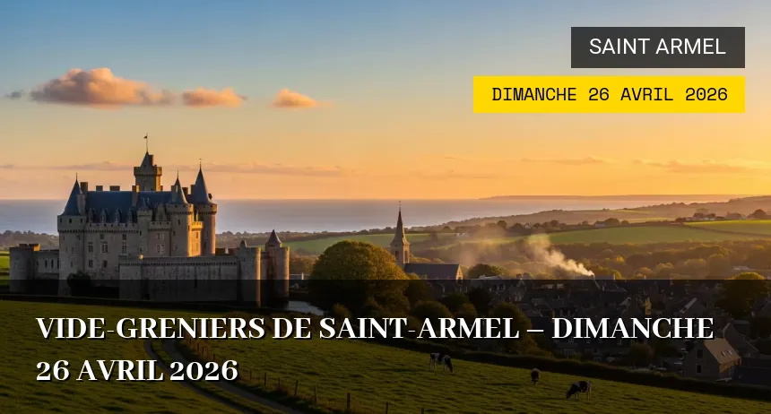 Affiche de l'événement : Vide-greniers de Saint-Armel – Dimanche 26 Avril 2026