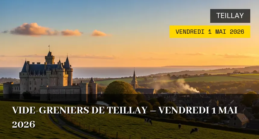 Affiche de l'événement : Vide-greniers de Teillay – Vendredi 1 Mai 2026