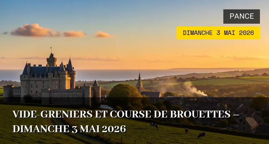 Affiche de l'événement : Vide-greniers et Course de Brouettes – Dimanche 3 Mai 2026
