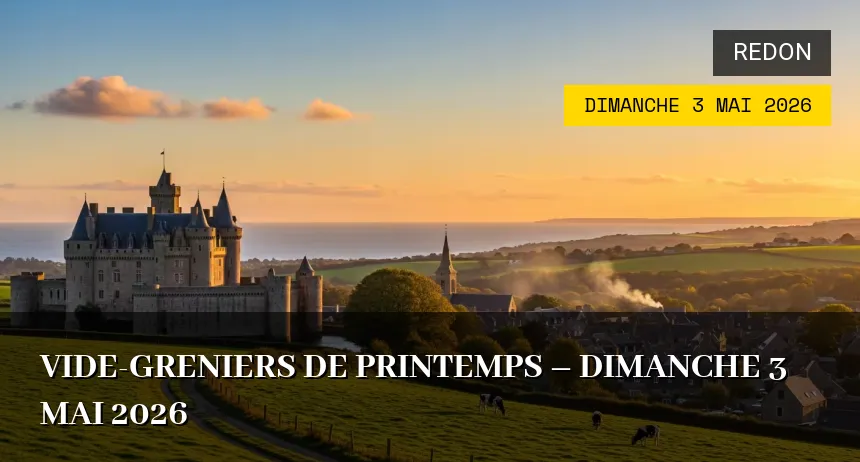 Affiche de l'événement : Vide-greniers de Printemps – Dimanche 3 Mai 2026