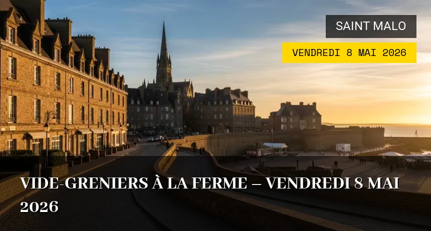 Affiche de l'événement : Vide-greniers à la Ferme – Vendredi 8 Mai 2026
