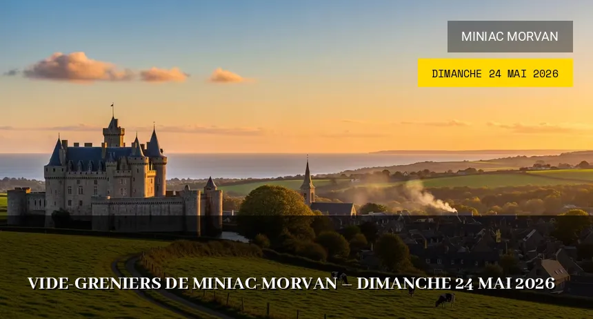 Affiche de l'événement : Vide-greniers de Miniac-Morvan – Dimanche 24 Mai 2026