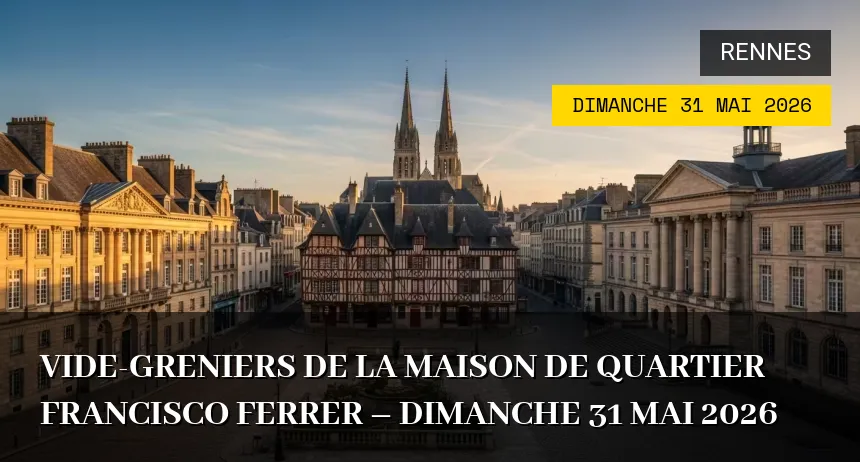 Affiche de l'événement : Vide-greniers de la Maison de Quartier Francisco Ferrer – Dimanche 31 Mai 2026
