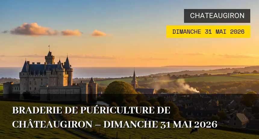 Affiche de l'événement : Braderie de puériculture de Châteaugiron – Dimanche 31 Mai 2026