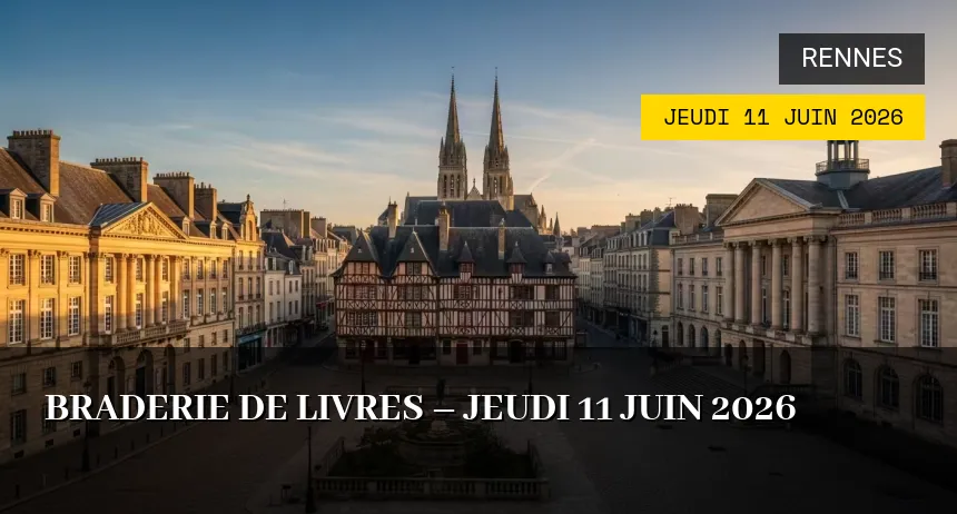 Affiche de l'événement : Braderie de livres – Jeudi 11 Juin 2026