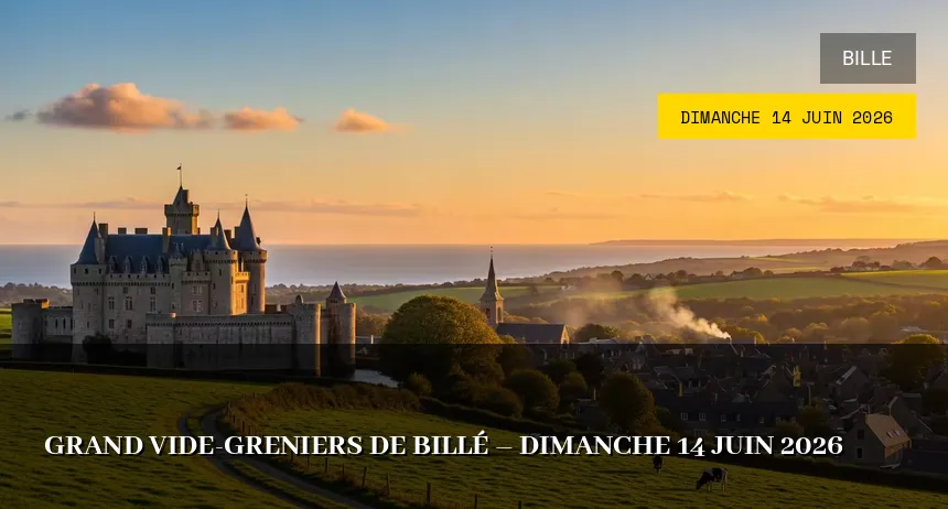 Affiche de l'événement : Grand Vide-greniers de Billé – Dimanche 14 Juin 2026