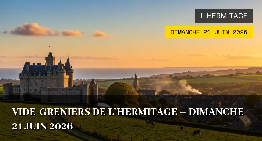 Affiche de l'événement : Vide-greniers de L&rsquo;Hermitage – Dimanche 21 Juin 2026
