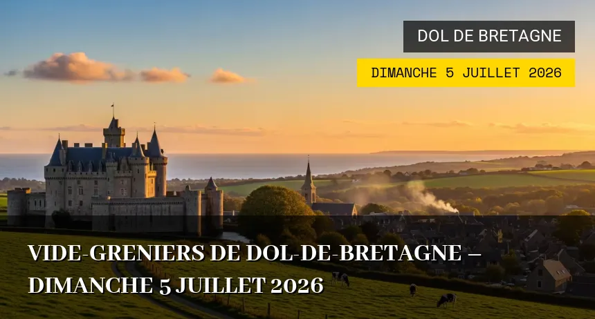 Affiche de l'événement : Vide-greniers de Dol-de-Bretagne – Dimanche 5 Juillet 2026