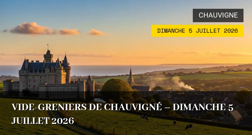 Affiche de l'événement : Vide-greniers de Chauvigné – Dimanche 5 Juillet 2026