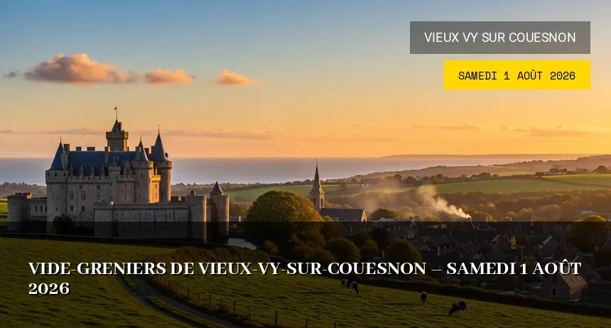 Affiche de l'événement : Vide-greniers de Vieux-Vy-sur-Couesnon – Samedi 1 Août 2026