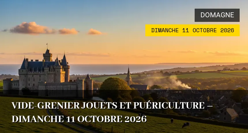 Affiche de l'événement : Vide-grenier jouets et puériculture – Dimanche 11 Octobre 2026