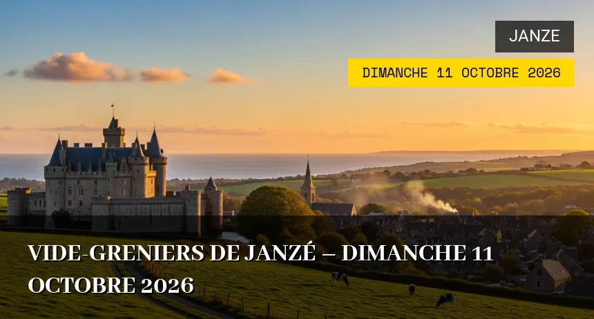 Affiche de l'événement : Vide-greniers de Janzé – Dimanche 11 Octobre 2026