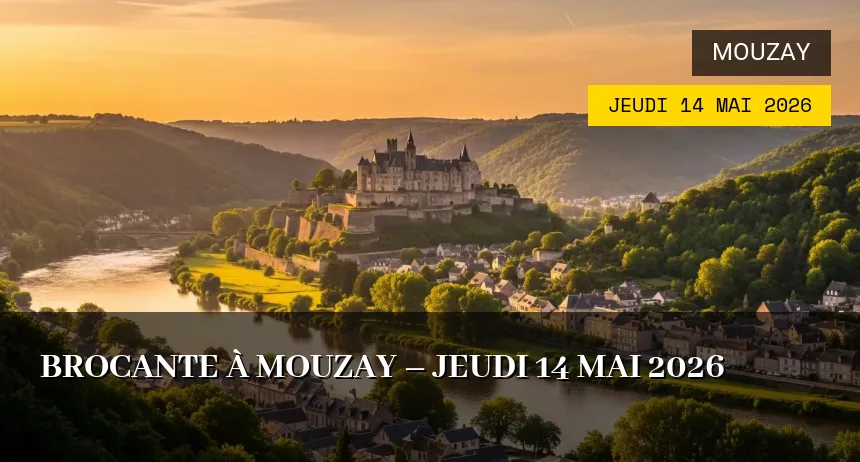 Affiche de l'événement : Brocante à Mouzay – Jeudi 14 Mai 2026