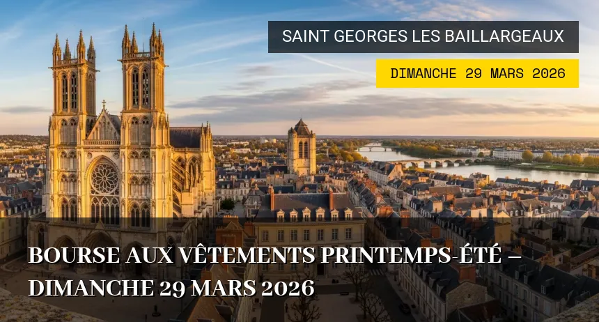 Affiche de l'événement : Bourse aux vêtements Printemps-Été – Dimanche 29 Mars 2026