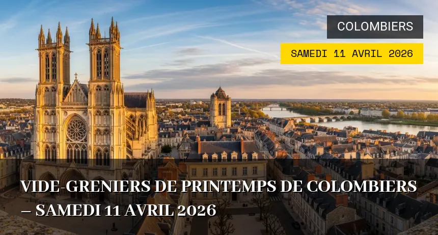 Affiche de l'événement : Vide-greniers de printemps de Colombiers – Samedi 11 Avril 2026