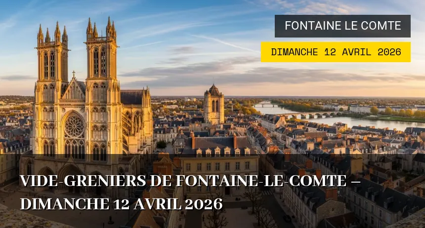 Affiche de l'événement : Vide-greniers de Fontaine-le-Comte – Dimanche 12 Avril 2026
