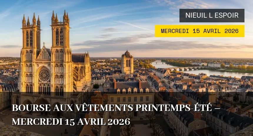Affiche de l'événement : Bourse aux Vêtements Printemps-Été – Mercredi 15 Avril 2026