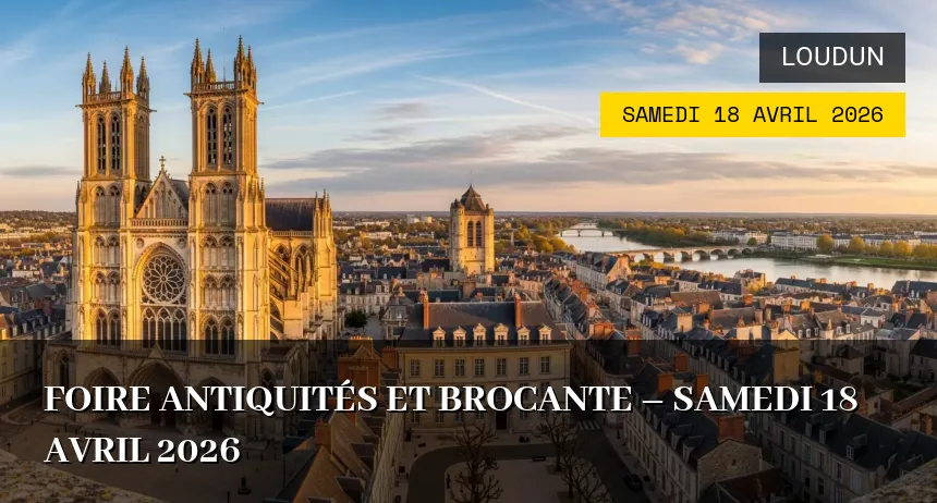 Affiche de l'événement : Foire Antiquités et Brocante – Samedi 18 Avril 2026