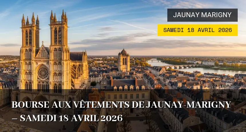 Affiche de l'événement : Bourse aux vêtements de Jaunay-Marigny – Samedi 18 Avril 2026