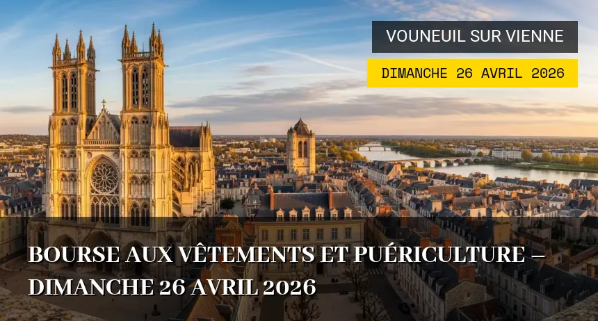 Affiche de l'événement : Bourse aux Vêtements et Puériculture – Dimanche 26 Avril 2026