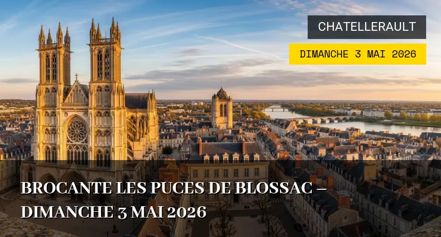 Affiche de l'événement : Brocante les Puces de Blossac – Dimanche 3 Mai 2026