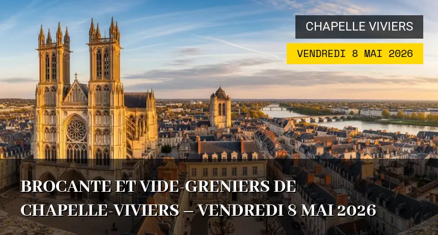 Affiche de l'événement : Brocante et Vide-greniers de Chapelle-Viviers – Vendredi 8 Mai 2026