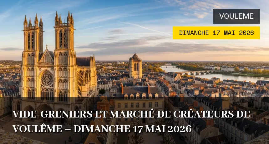 Affiche de l'événement : Vide-greniers et Marché de Créateurs de Voulême – Dimanche 17 Mai 2026