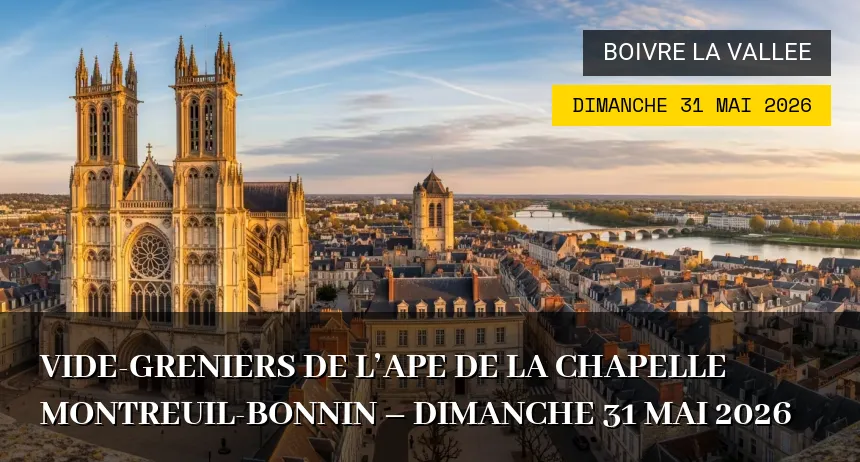 Affiche de l'événement : Vide-greniers de l&rsquo;APE de la Chapelle Montreuil-Bonnin – Dimanche 31 Mai 2026