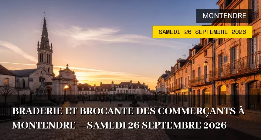 Affiche de l'événement : Braderie et Brocante des Commerçants à Montendre – Samedi 26 Septembre 2026