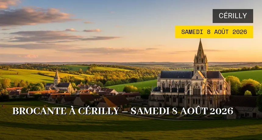 Affiche de l'événement : Brocante à Cérilly – Samedi 8 Août 2026