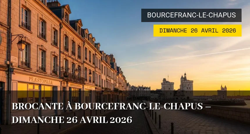 Affiche de l'événement : Brocante du Comité des Fêtes à Bourcefranc-le-Chapus – Dimanche 26 Avril 2026