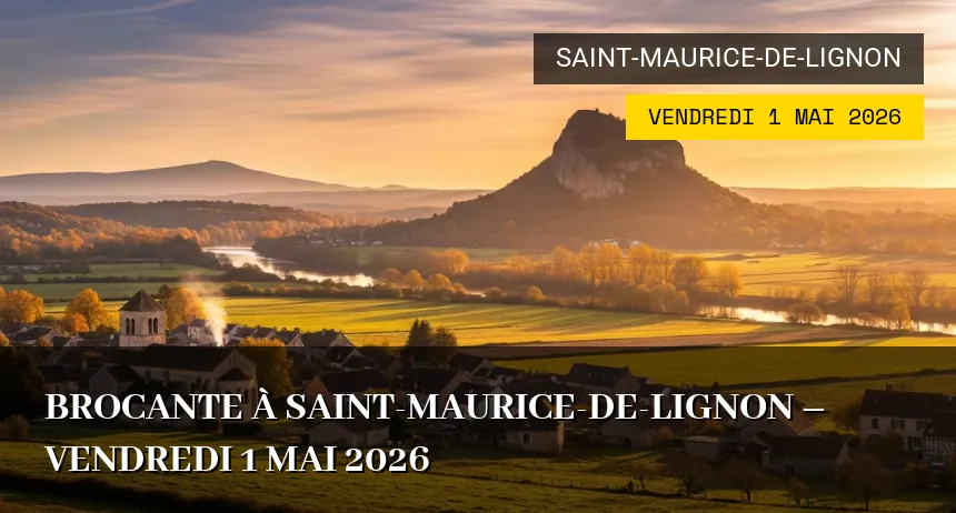Affiche de l'événement : Brocante à Saint-Maurice-de-Lignon – Vendredi 1 Mai 2026