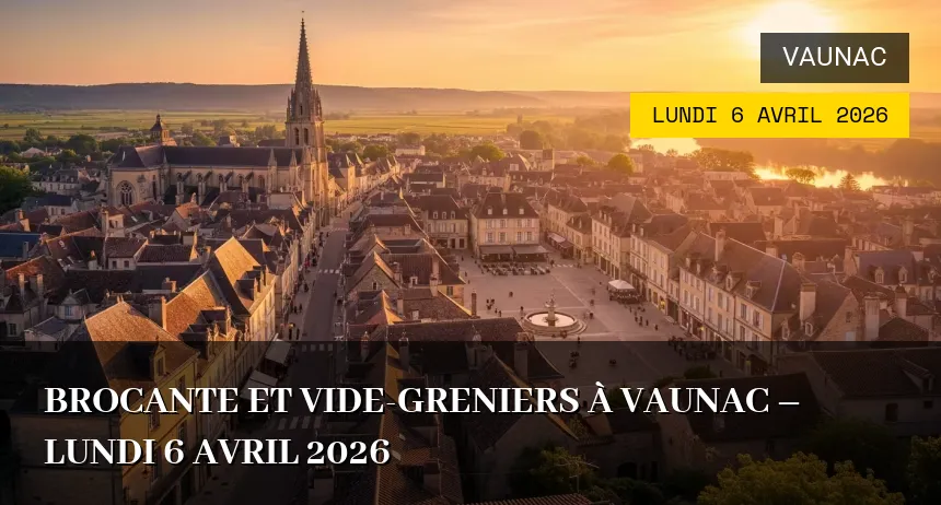 Affiche de l'événement : Brocante et Vide-greniers à Vaunac – Lundi 6 Avril 2026