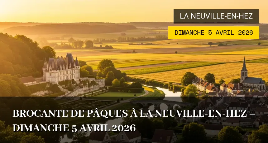 Affiche de l'événement : Brocante de Pâques à La Neuville-en-Hez – Dimanche 5 Avril 2026