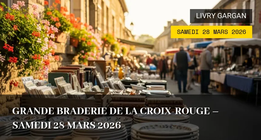 Affiche de l'événement : Grande Braderie de la Croix-Rouge – Samedi 28 Mars 2026