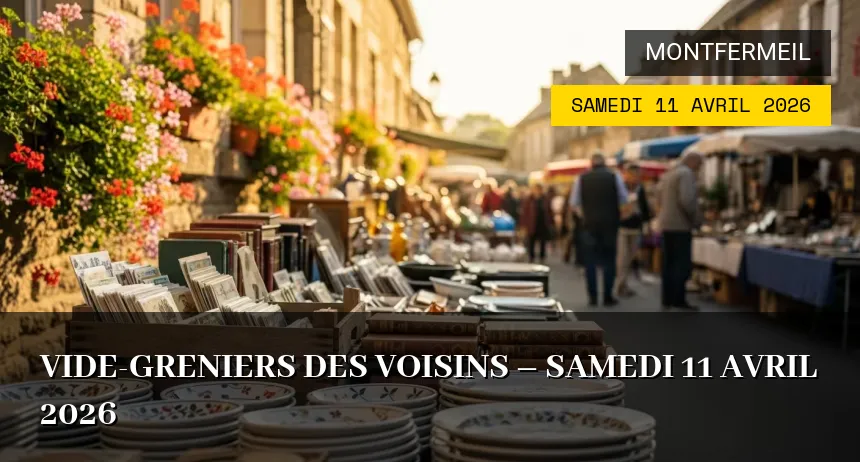 Affiche de l'événement : Vide-greniers des Voisins – Samedi 11 Avril 2026